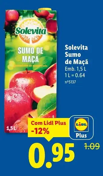 Lidl Solevita Sumo de Maçã promoção