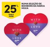 Continente Numa seleção de bombons da marca milka promoção