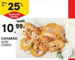 Continente Camarão 30/50 cozido promoção