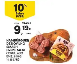Continente Hamburguer de novilho smash prime meat promoção