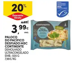 Continente Paloco do pacífico desfiado msc continente promoção