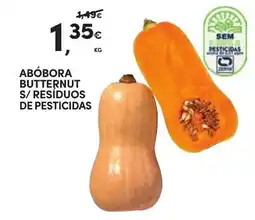 Continente Abóbora butternut s/resíduos de pesticidas promoção