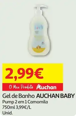 Minipreço Gel de Banho AUCHAN BABY Pump 2 em 1 Camomila promoção