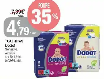 Toalhitas Dodot Sensitive, Activity 4x54 unid