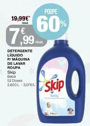 Detergente Líquido p/Máquina de Lavar Roupa Skip 52 doses
