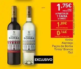 Recheio Vinho Alentejo Paços de Borba Tinto/ Branco promoção