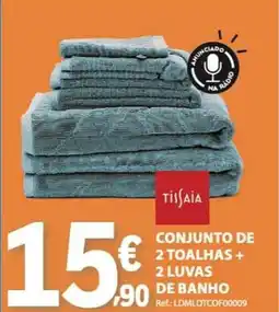 E.Leclerc Conjunto de 2 toalhas + 2 luvas de banho promoção