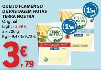 E.Leclerc Queijo flamengo de pastagem fatias terra nostra promoção