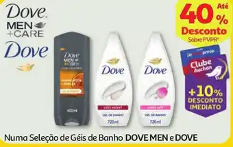 Numa Seleção de Géis de Banho DOVE MEN e DOVE