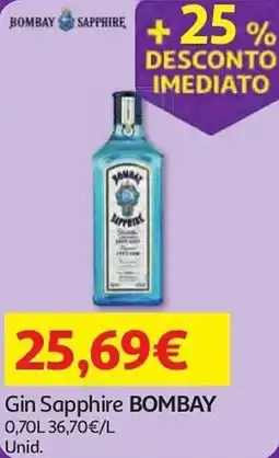 Auchan Gin Sapphire BOMBAY promoção