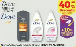 Auchan Numa Seleção de Géis de Banho DOVE MEN e DOVE promoção
