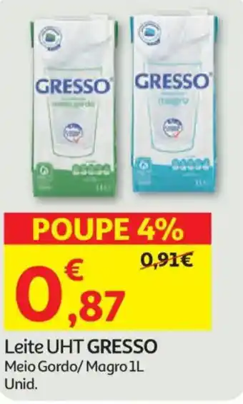 Auchan Leite UHT GRESSO promoção