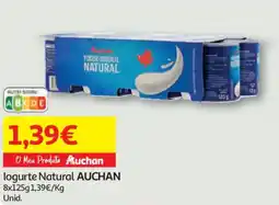Auchan logurte Natural AUCHAN promoção