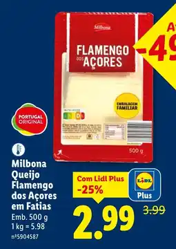 Lidl Milbona Queijo Flamengo dos Açores em Fatias promoção