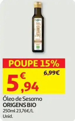 Auchan Óleo de Sesamo ORIGENS BIO promoção