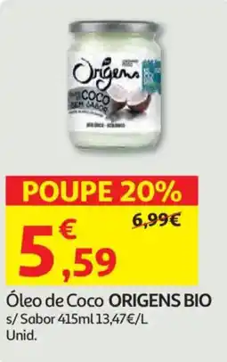 Auchan Óleo de Coco ORIGENS BIO s/Sabor promoção