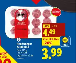 Lidl Almôndegas de Bovino promoção
