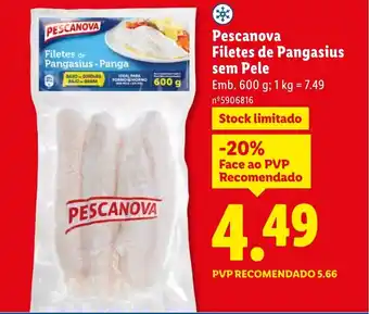 Lidl Pescanova Filetes de Pangasius sem Pele promoção
