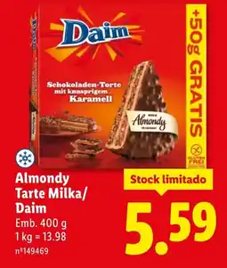 Lidl Almondy Tarte Milka/ Daim promoção