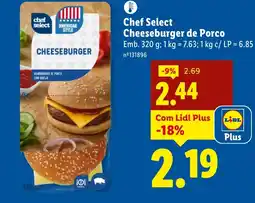 Lidl Chef Select Cheeseburger de Porco promoção