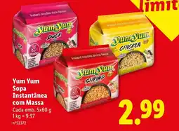Lidl Yum Yum Sopa Instantânea com Massa promoção
