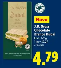 Lidl J.D. Gross Chocolate Branco Dubai promoção