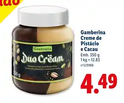 Lidl Gamberina Creme de Pistácio e Cacau promoção