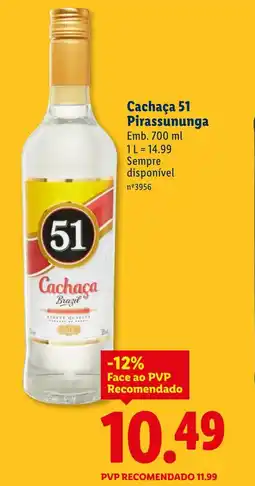 Lidl Cachaça 51 Pirassununga promoção