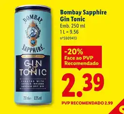 Lidl Bombay Sapphire Gin Tonic promoção