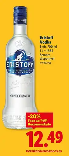 Lidl Eristoff Vodka promoção