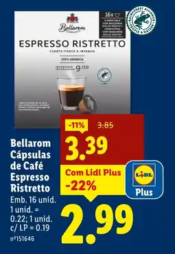 Lidl Bellarom Cápsulas de Café Espresso Ristretto promoção