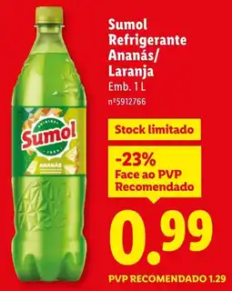 Lidl Sumol Refrigerante Ananás/ Laranja promoção
