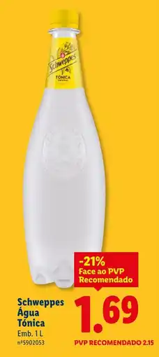 Lidl Schweppes Água Tónica promoção