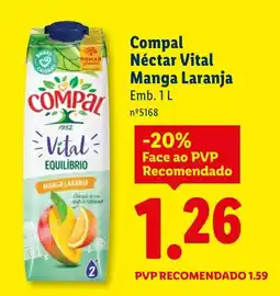 Lidl Compal Néctar Vital Manga Laranja promoção