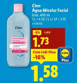 Lidl Cien Água Micelar Facial promoção