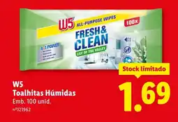 Lidl W5 Toalhitas Húmidas promoção