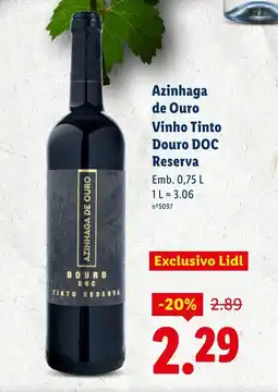 Lidl Azinhaga de Ouro Vinho Tinto Douro DOC promoção