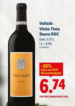 Lidl Vallado Vinho Tinto Douro DOC promoção