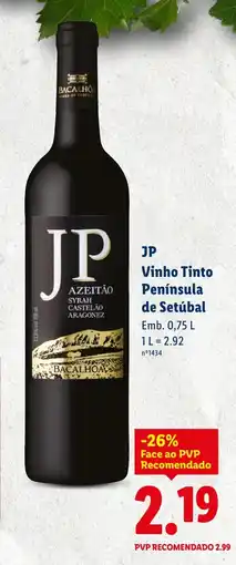 Lidl JP Vinho Tinto Península de Setúbal promoção