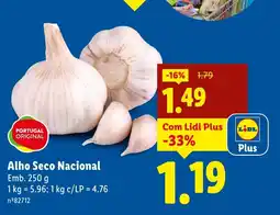 Lidl Alho Seco Nacional promoção