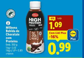 Lidl Milbona Bebida de Chocolate com Proteína promoção