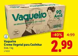 Lidl Vaqueiro Creme Vegetal para Cozinhar promoção