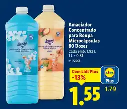 Lidl Amaciador Concentrado para Roupa Microcápsulas 80 Doses promoção