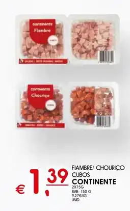 Meu Super Fiambre/ chouriço cubos continente promoção