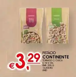 Meu Super Pistácio continente torrado c/ casca c/ & s/ sal promoção