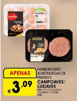 Meu Super Hamburguers/ almondegas de frango campoaves/ lusiaves promoção