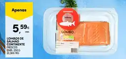 Continente Lombos de salmão continente frescos promoção