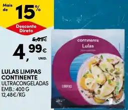 Continente Lulas limpas continente ultracongeladas promoção