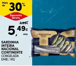 Continente Sardinha inteira nacional continente promoção