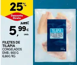 Continente Filetes de tilápia congelados promoção